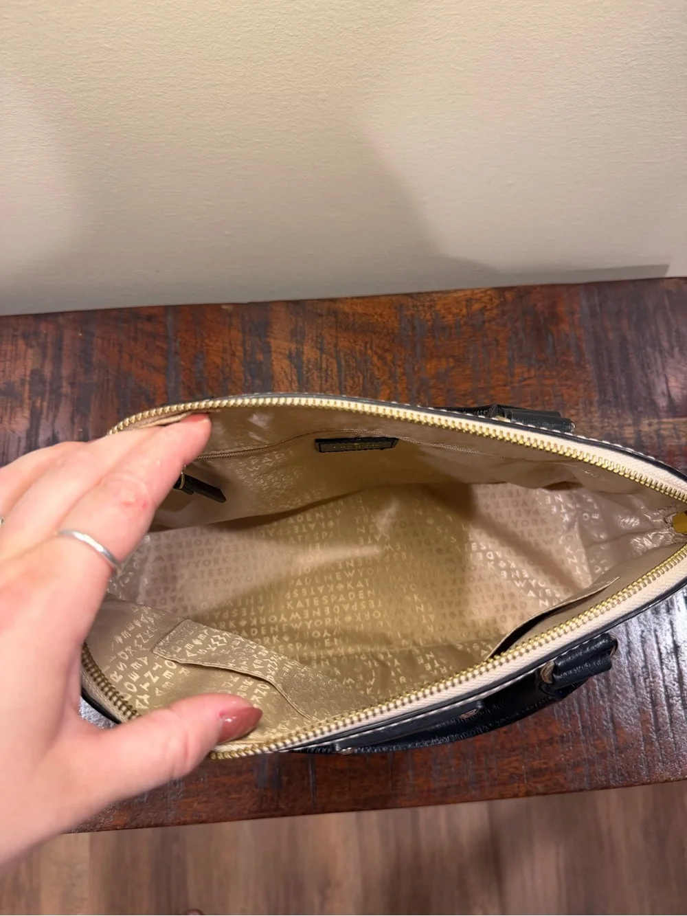 Kate Spade Black & Cream Dome Handbag